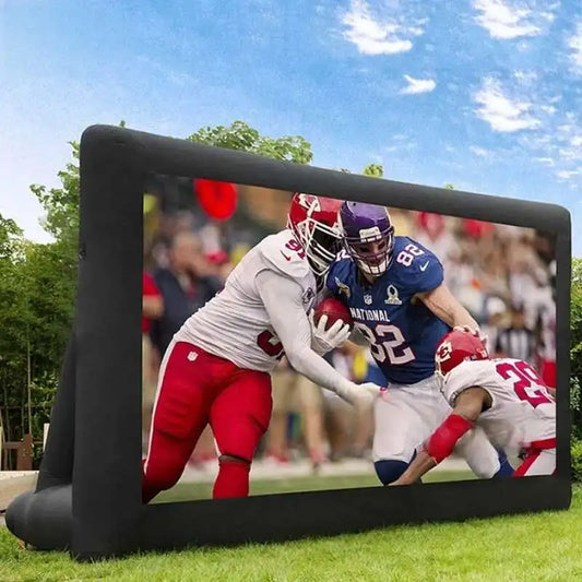 Outdoor Iatable 14/16Ft Projector Movie Film Screen For Home Backyard Party Games Theater Cinema With Fan