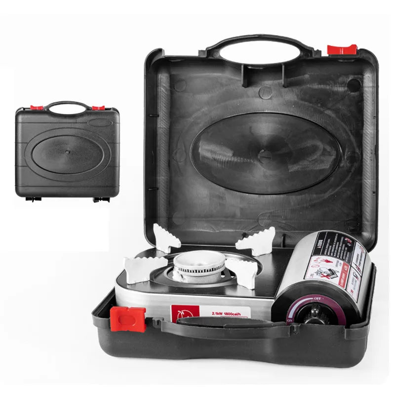 Outdoor Mini Gas Cooker Camping Hiking Picnic Portable Stove Fishing Hunting Cassette Warmer Barbecue BBQ Cooking Kitchen