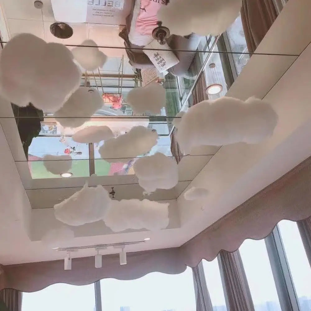 Wedding Cotton Cloud Decoration Artificial White Cotton Cloud Wedding Background Decor Props Xmas Birthday Party DIY Hanging