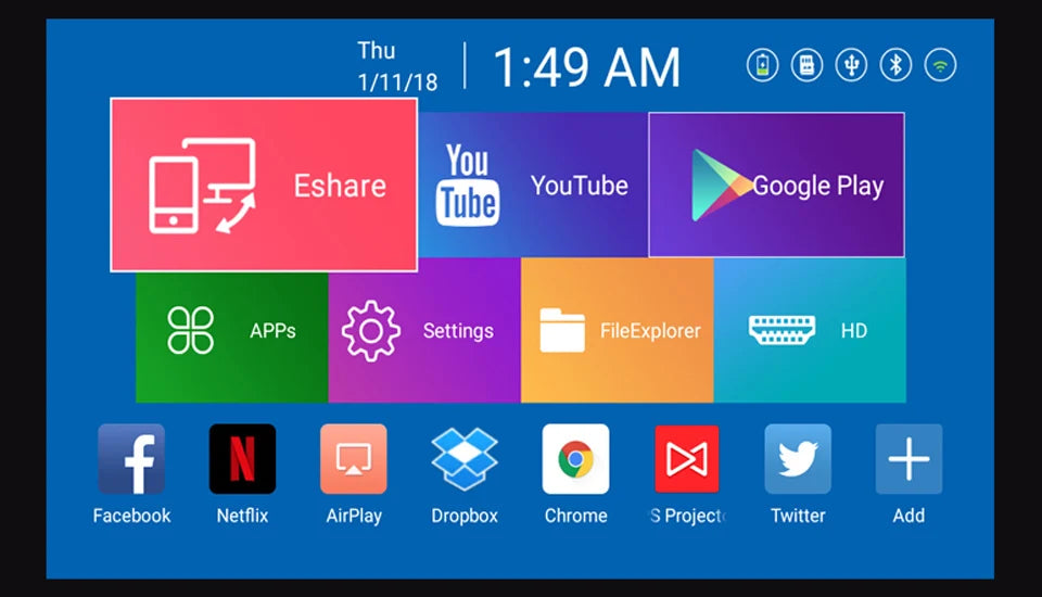 WZATCO D13 Android Mini Pocket Projector 4K Smart Pico DLP Portable LED WIFI Built-in Battery Home Theater Beamer Proyector