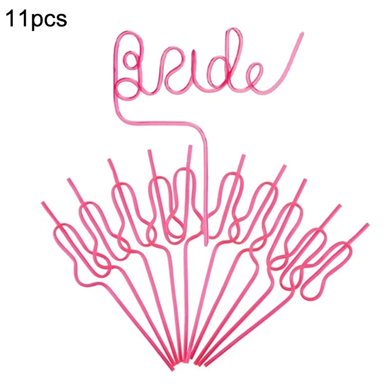 Bachelorette Party Penis Straw Wedding Bridal Shower Favors Supplies Hen Night Aldult Birthday Party Decoration Bride to be Gift