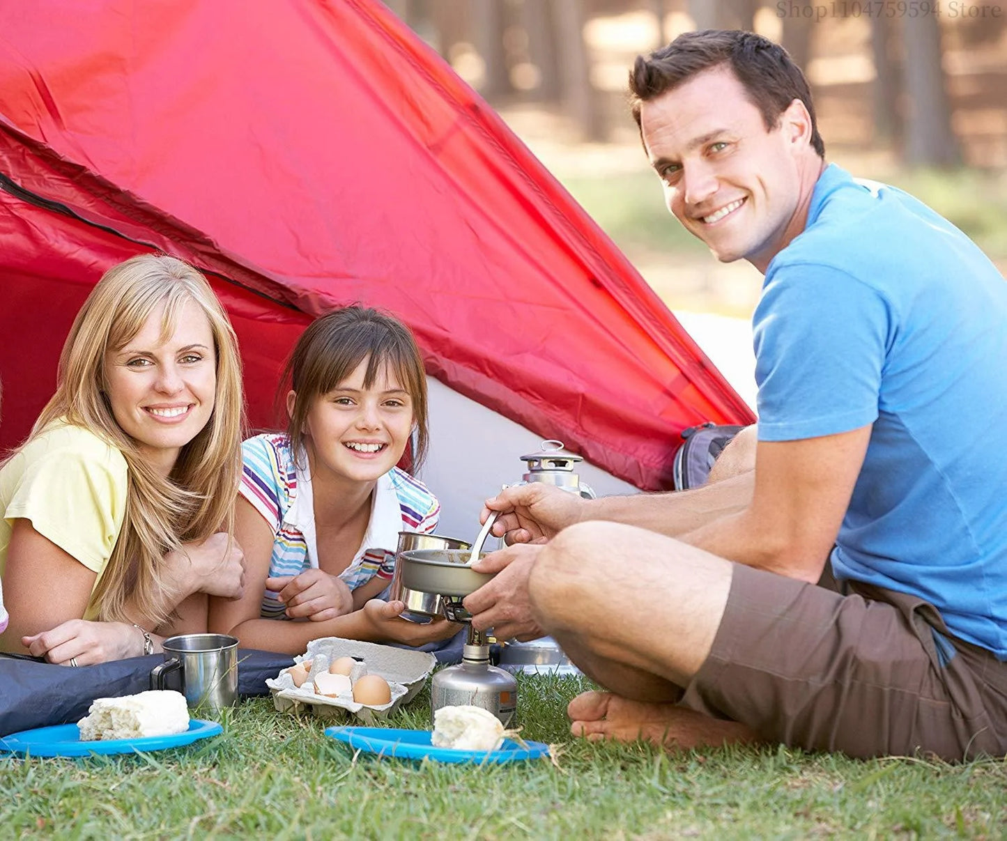 Outdoor cooking equipment - 2-3 person camping pot set with folding pot and kettle combination kit panelas camping Tableware