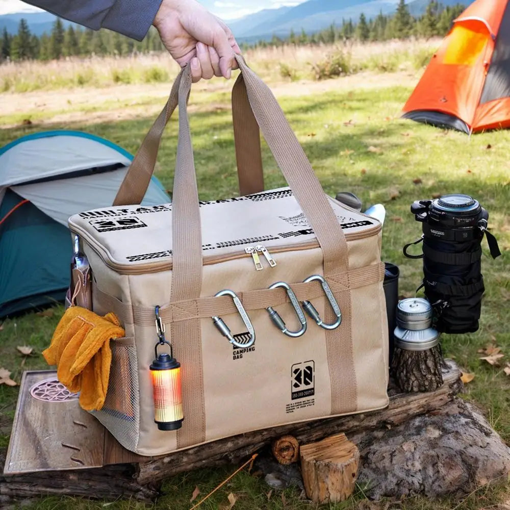 Camp Gear Storage Bag Camping Cookware Organizer Tote Bag 30L Duffel With Ergonomic Handle Waterproof Container For Barbecue