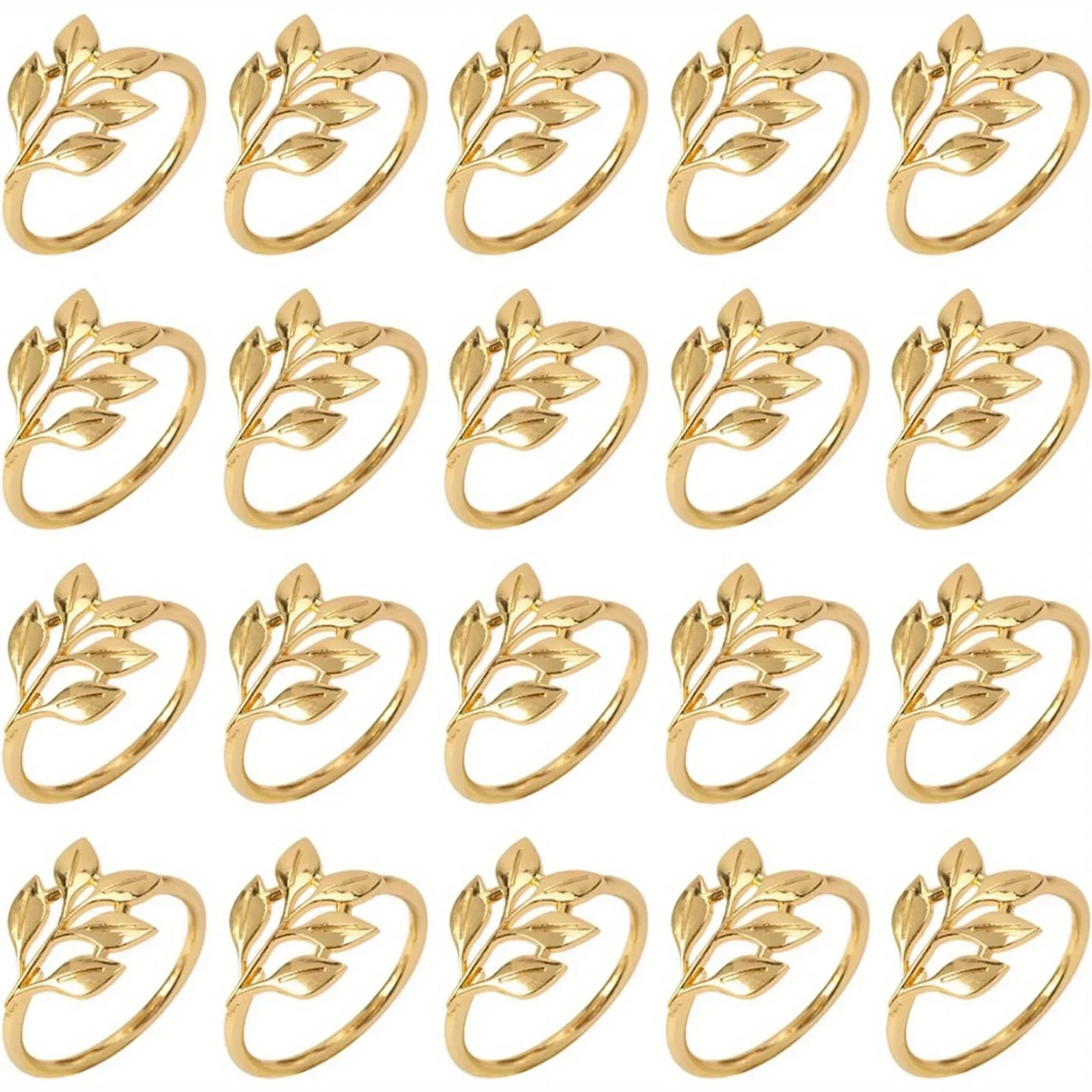 20 Pack Gold Napkin Rings, Reusable Smooth Edge, Easy To Clean, Napkin Buckle for Wedding Party  Table Decoration