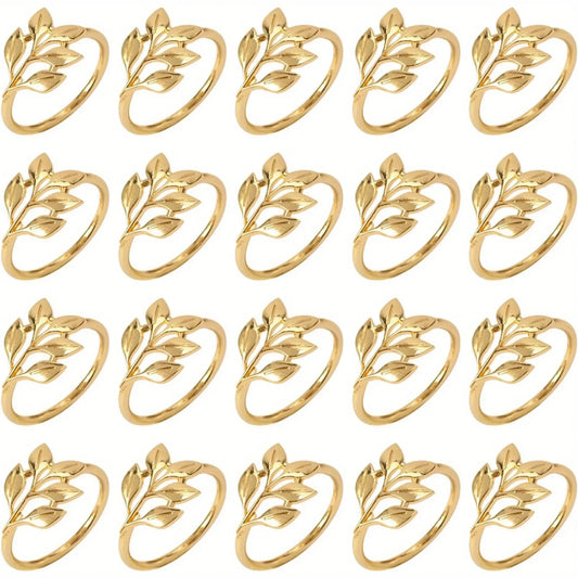 20 Pack Gold Napkin Rings, Reusable Smooth Edge, Easy To Clean, Napkin Buckle for Wedding Party  Table Decoration