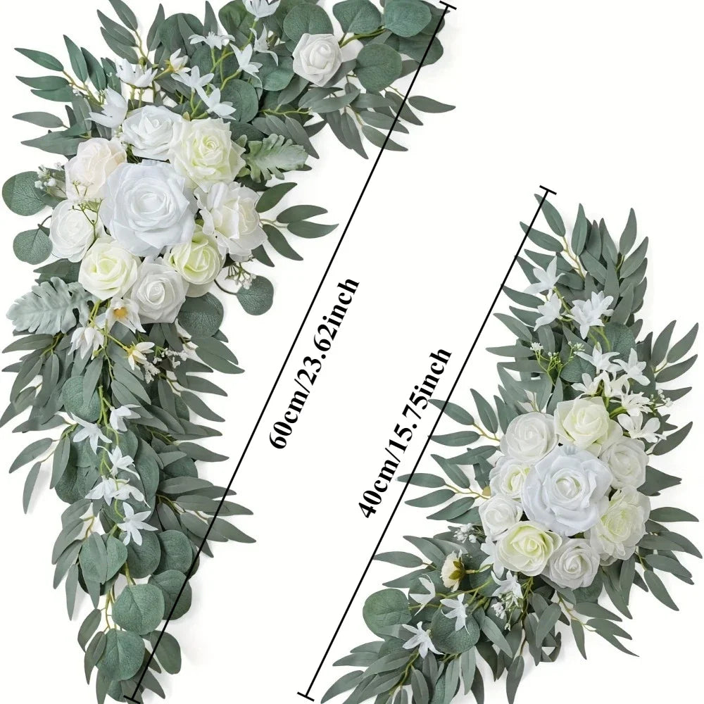 Romantic White Artificial Wedding Flowers Artificial Arch Flowers Artificial Wedding Arch Flowers Kit Wedding Welcome Sign Decor