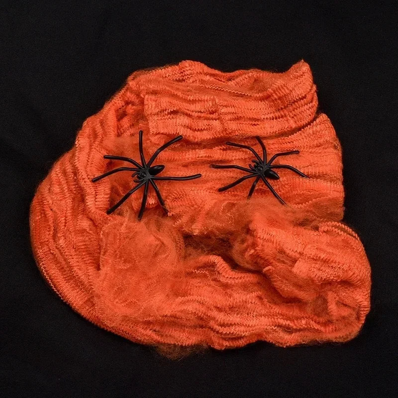 Halloween Decoration Party Accessories Decorations for Events Scream Festa Spider Web Black Outdoor Props Haunted House Spider