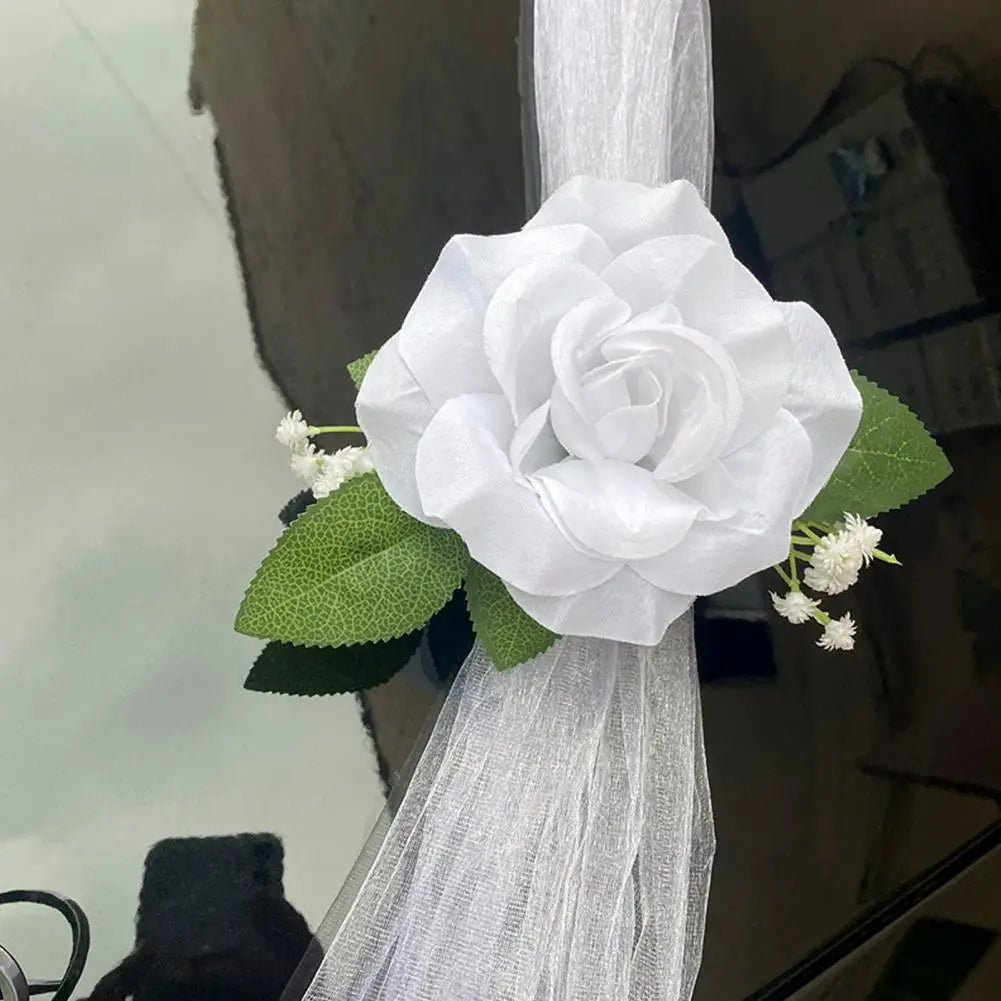 Artificial Wedding Car Decorations Suction Cup Wedding Car Decorations Elegant European-style Wedding Car Flower for Any