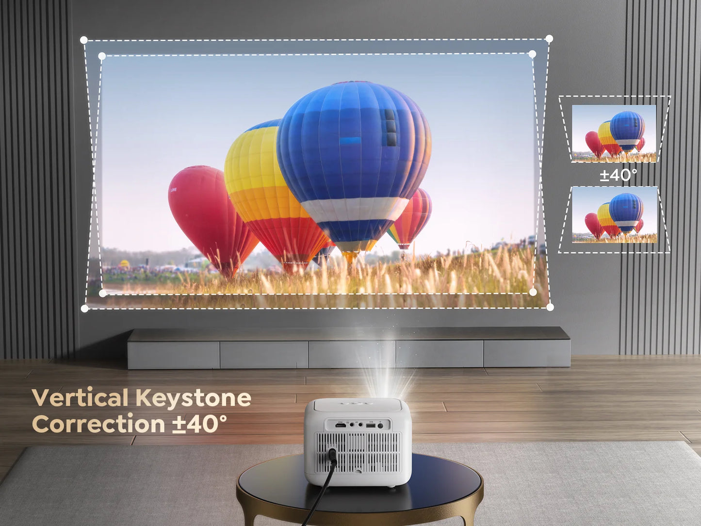 MINI Projector WiFi Bluetooth Projector 20000Lumens 720P Projectors Support 1080p Video for Home Outdoor Cinema Android YABER L1