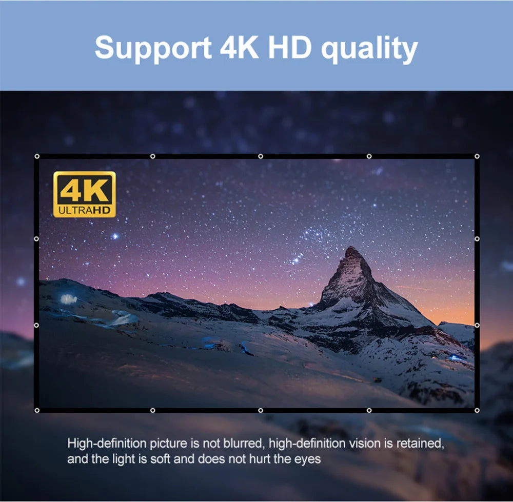 Velec Home Office Projector Screen Curtain Simple 100 120 inch Display Screen Household Bedroom Ornaments Proyector Accessories