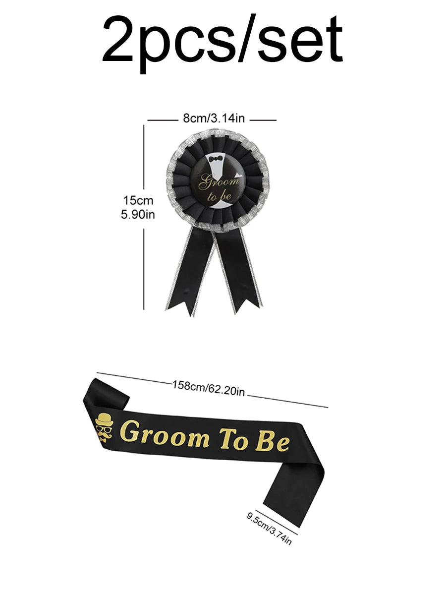 4PCS Bride to be, the bride of a bachelor party, etiquette with badge groom to be shoulder strap.