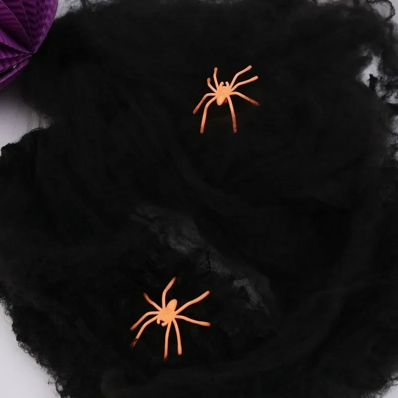 Halloween Decoration Party Accessories Decorations for Events Scream Festa Spider Web Black Outdoor Props Haunted House Spider