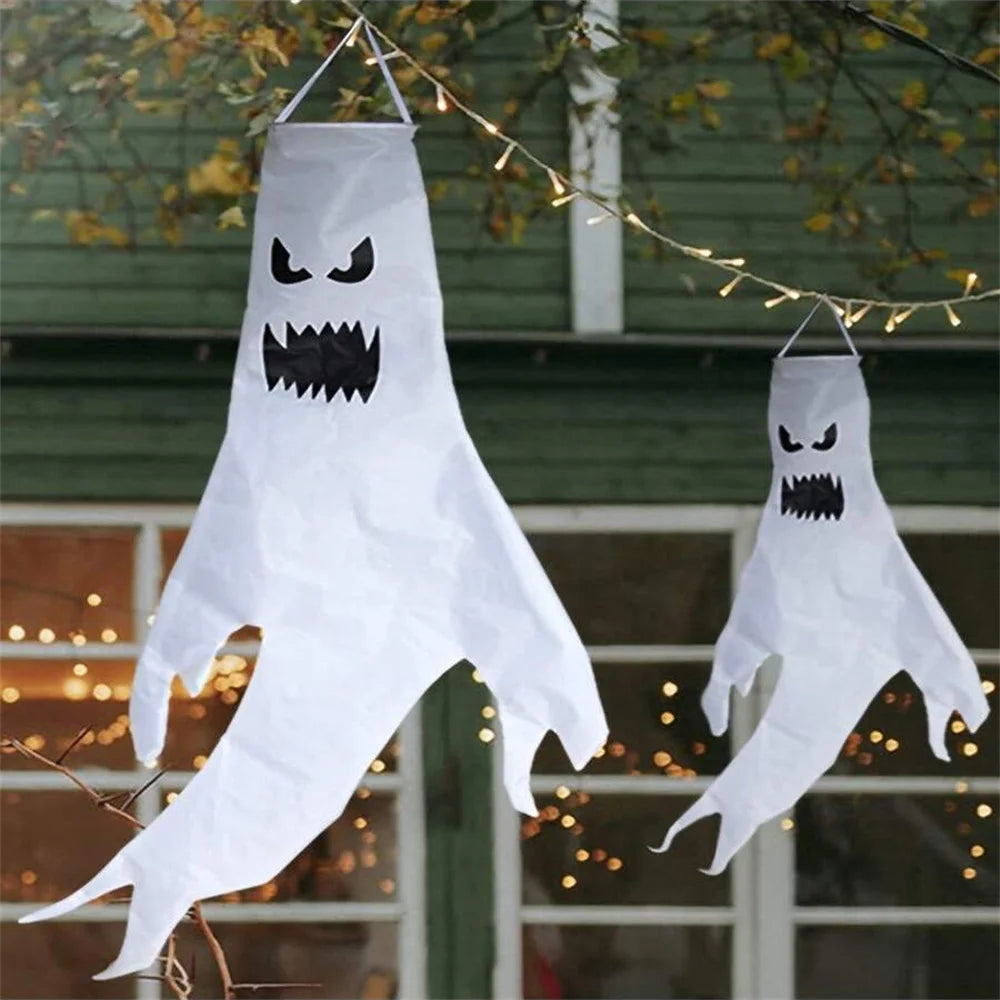 Halloween Ghost Hanging Decorations Spooky Indoor Outdoor Yard Flags Party Supplies Home Decoration Accessories