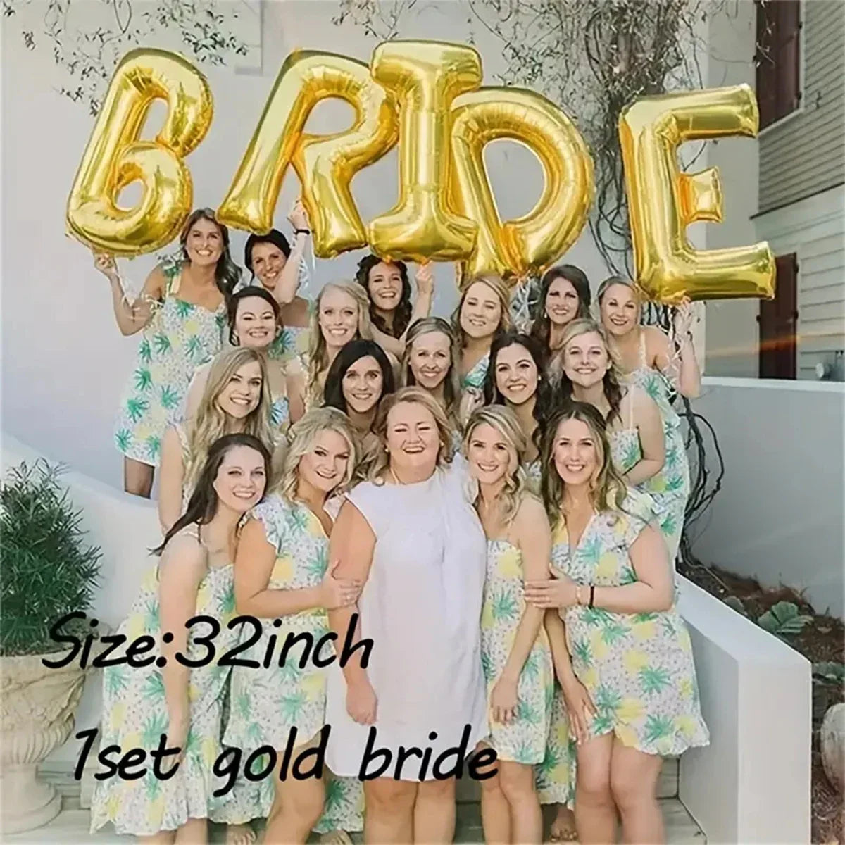 32Inch Giant Bride Balloons Set - Bachelorette Party Decorations Bride Balloons for Bridal Wedding Shower Decorations