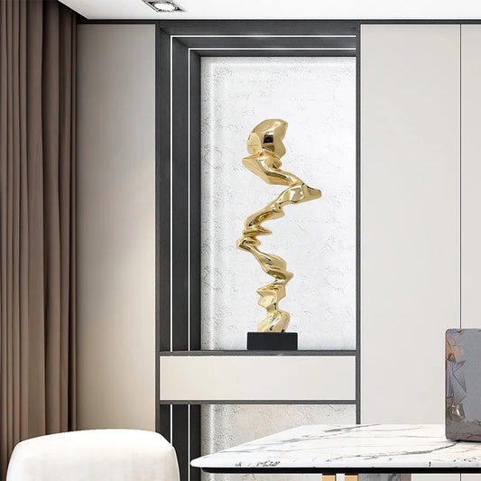 Modern Luxury Living Room Sculptures Creative Abstract Hotel Lobby Ornaments Aesthetic Resin Sculpture Artworks Room Decoration