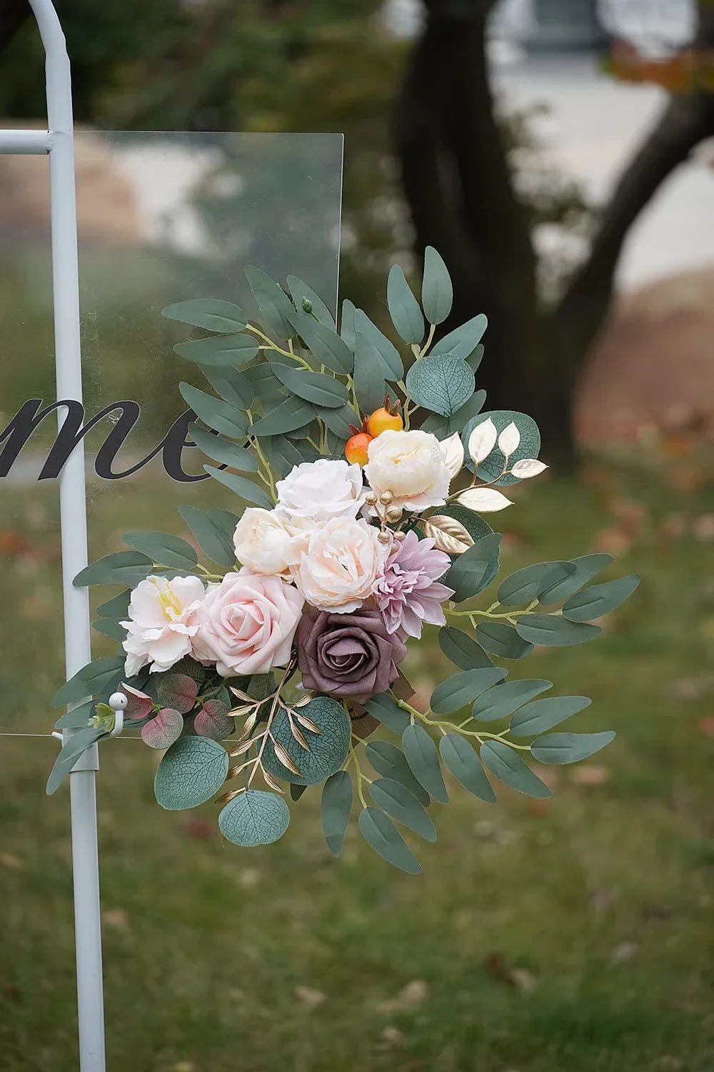 Romantic White Artificial Wedding Flowers Artificial Arch Flowers Artificial Wedding Arch Flowers Kit Wedding Welcome Sign Decor