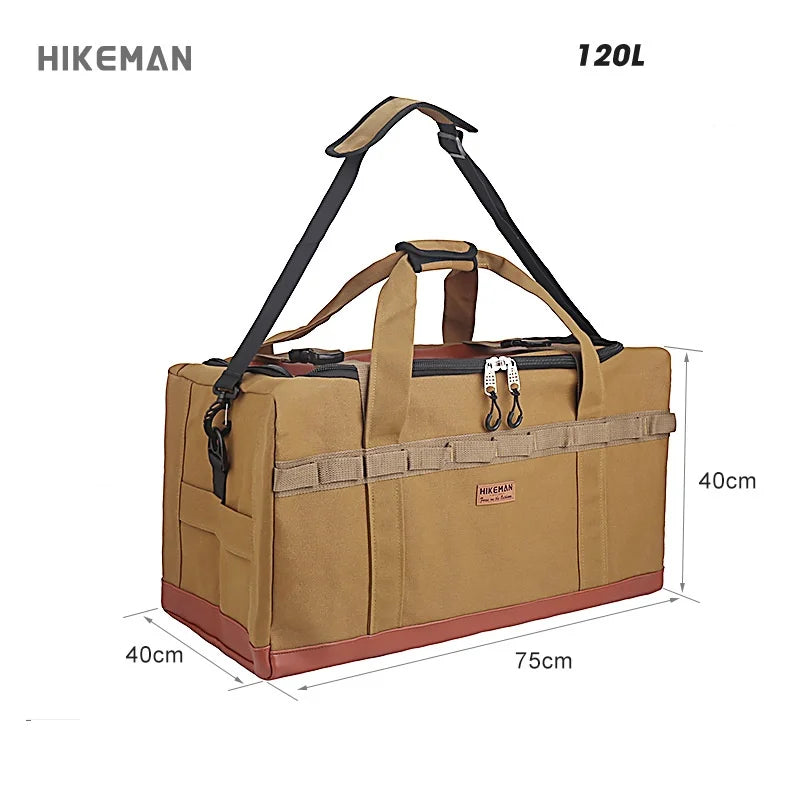 120L Outdoor Camping Storage Bag Large Capacity Picnic Bag Cooker Stove Canvas Storage Bag