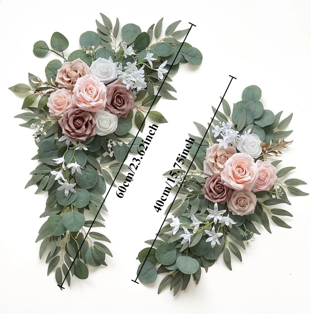 Romantic White Artificial Wedding Flowers Artificial Arch Flowers Artificial Wedding Arch Flowers Kit Wedding Welcome Sign Decor