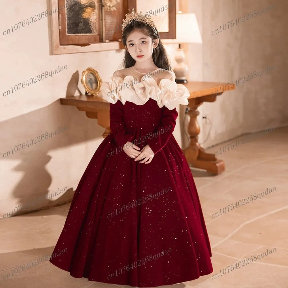 New Black Princess Special Occasion Flower Girl Dress Wedding Pary Prom Birthday First Communion Baby Child Kid Pageant Gown A12