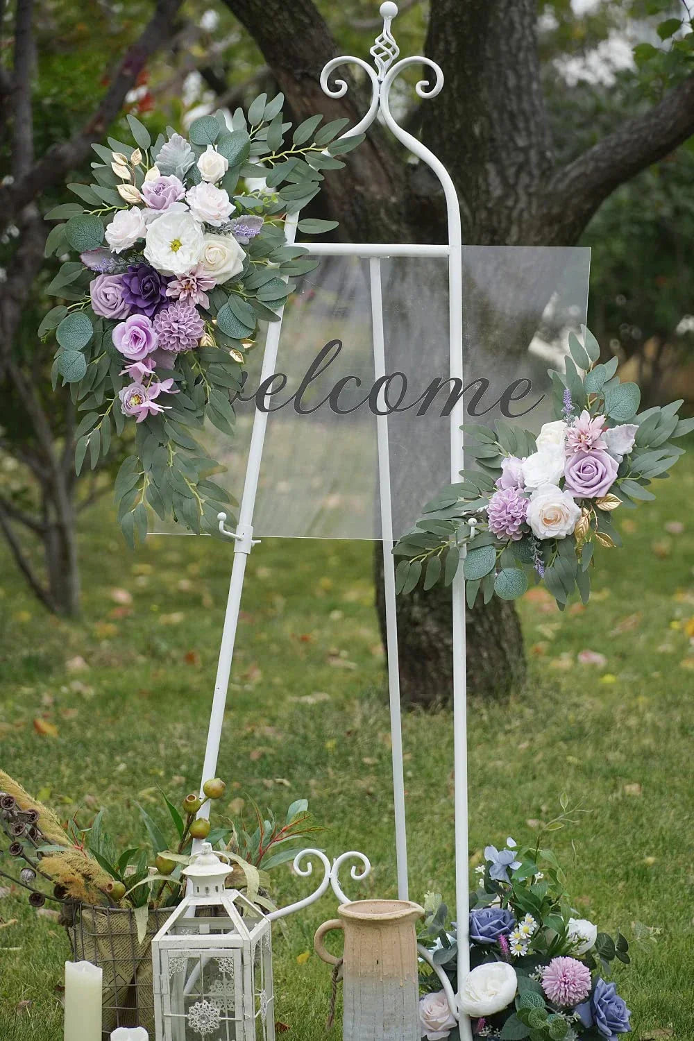 Romantic White Artificial Wedding Flowers Artificial Arch Flowers Artificial Wedding Arch Flowers Kit Wedding Welcome Sign Decor