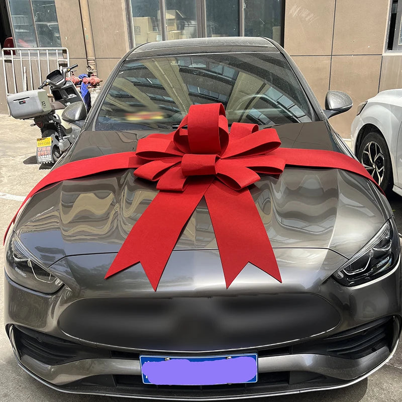 Giant Red Bow Wedding Car 4S Shop Showroom Car Decor Bow Party XMAS Decor Bow Knot New House New Car Delivery Ceremony Bowknot