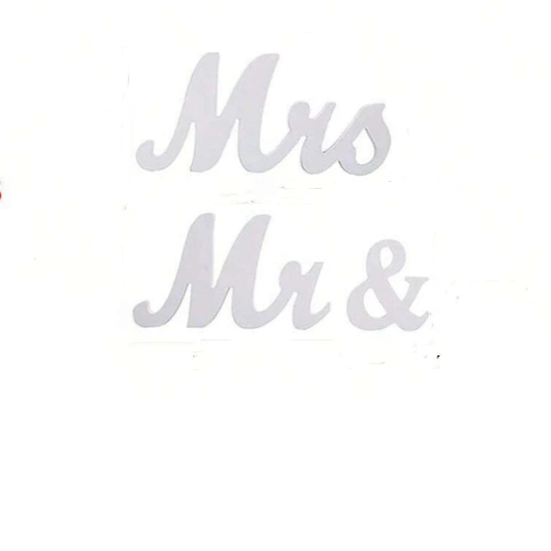 Wooden Letter Wedding Decorations 3D Character Decoration Props for Mr. and Mrs. Wedding Activities Singles Party DIY Decoration