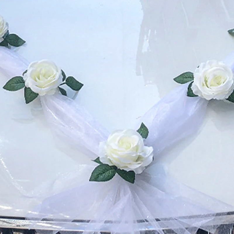 1set Wedding car decoration car head flower wedding supplies wedding main wedding car layout set creative personality