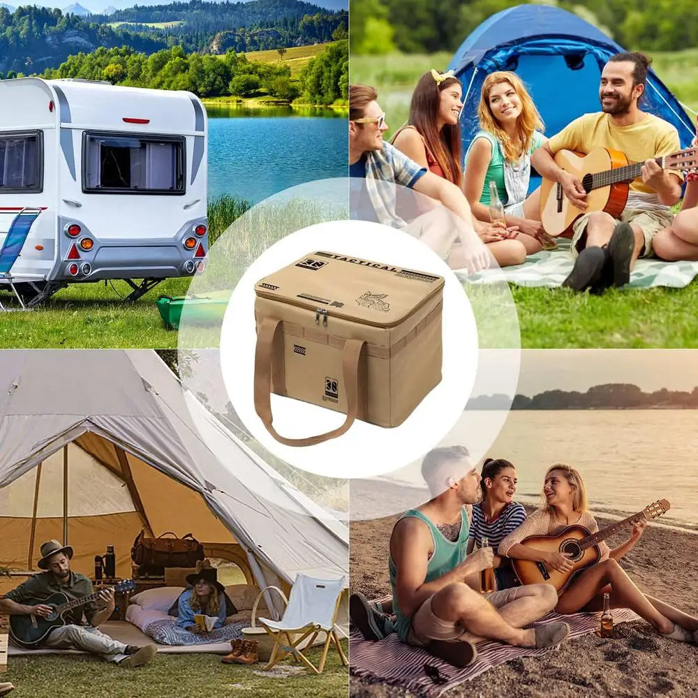 Camp Gear Storage Bag Camping Cookware Organizer Tote Bag 30L Duffel With Ergonomic Handle Waterproof Container For Barbecue