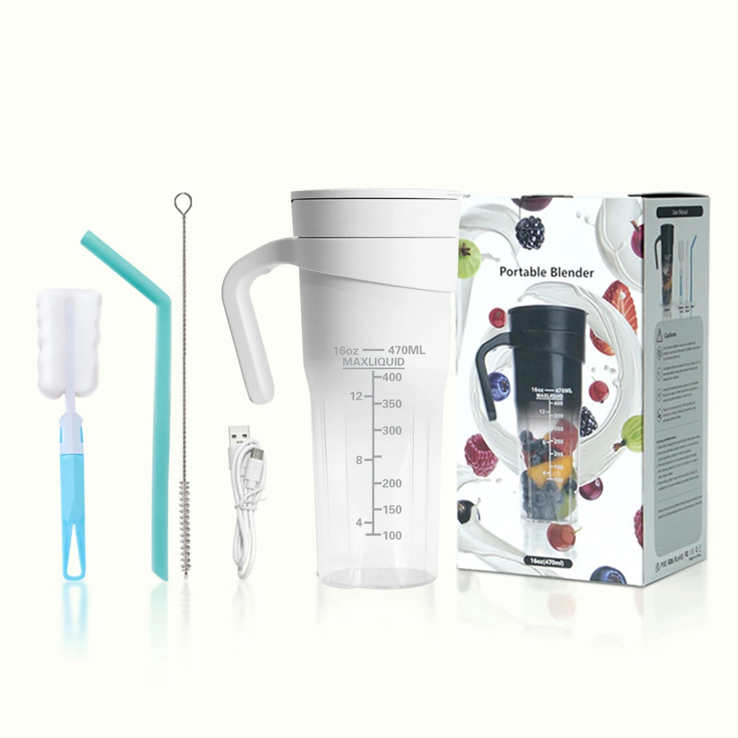 Portable Fruit Juicer 6 sharp Blades Rechargeable Personal Multifunctional Handheld Mini Blender Cup for Shakes and Smoothies