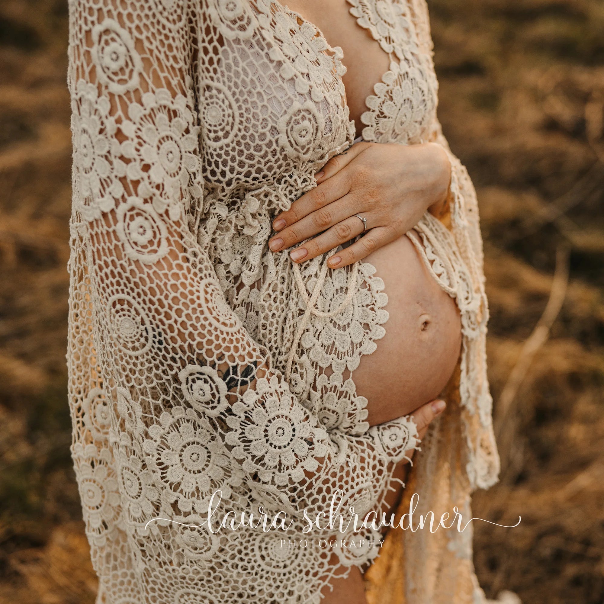 Don&Judy Maternity Dress Boho Photo shoot Maxi Long Sleeve Wedding Party Evening Ivory Gown for Bride Pregnant Women Photography