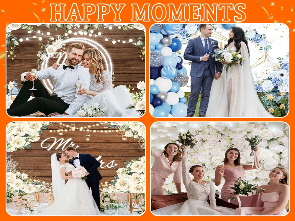 Wedding Flower Backdrop Wall Floral Bridal Shower for Photoshoot Wedding Decor for Reception Rose Photography Background Banner