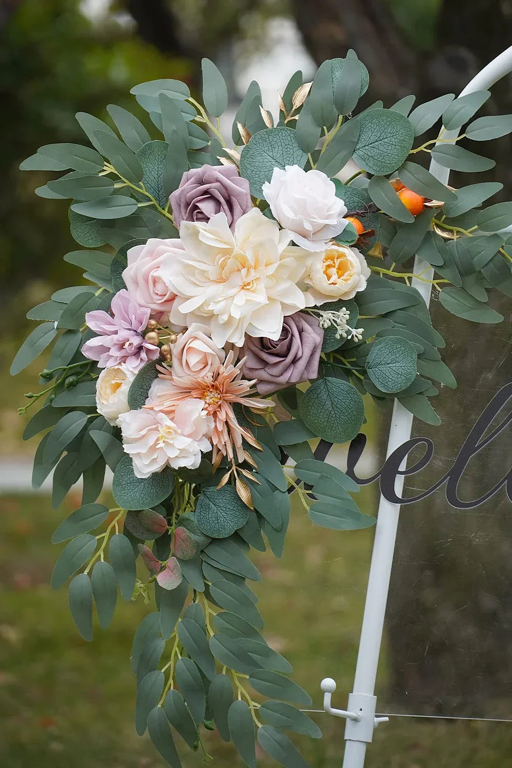 Romantic White Artificial Wedding Flowers Artificial Arch Flowers Artificial Wedding Arch Flowers Kit Wedding Welcome Sign Decor