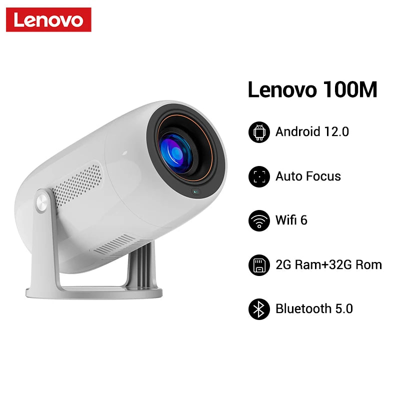 Lenovo Portable 4K Projector 100M Android 12 WIFI 6 TOF No-Sense Auto Focus Outdoor Full HD Projector Video Movie Home Theater