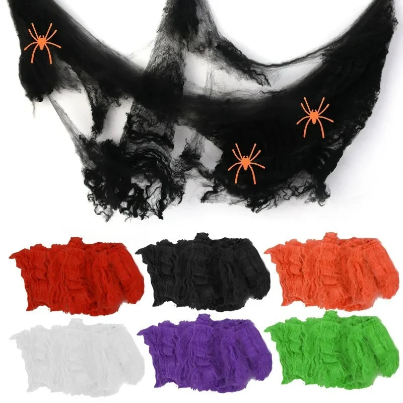 Halloween Decoration Party Accessories Decorations for Events Scream Festa Spider Web Black Outdoor Props Haunted House Spider