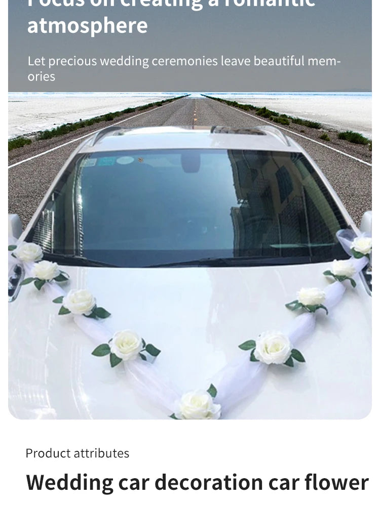 1set Wedding car decoration car head flower wedding supplies wedding main wedding car layout set creative personality