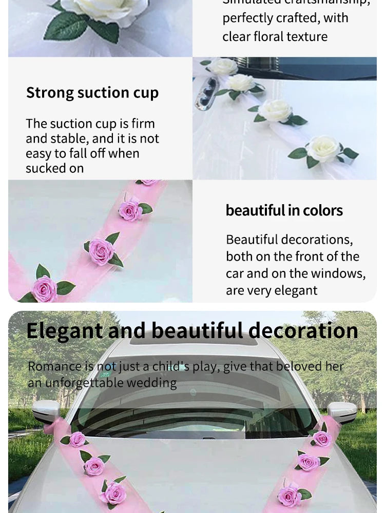 1set Wedding car decoration car head flower wedding supplies wedding main wedding car layout set creative personality