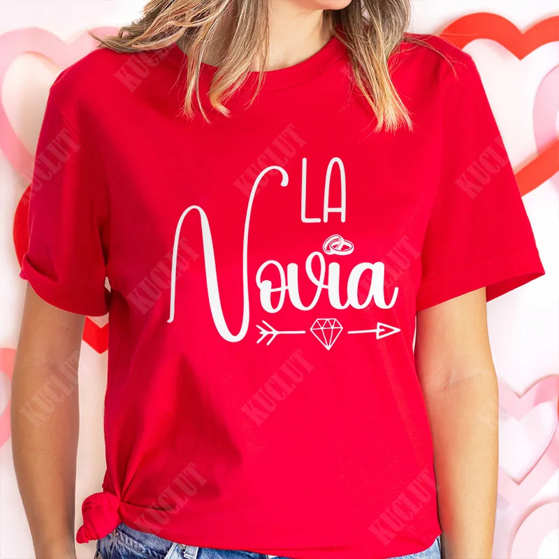 Spanish Girls Bachelorette Hen Party Tshirt Team Bride Squad Tops Women Single Farewell T-Shirt Bridal Shower Wedding Party Tees