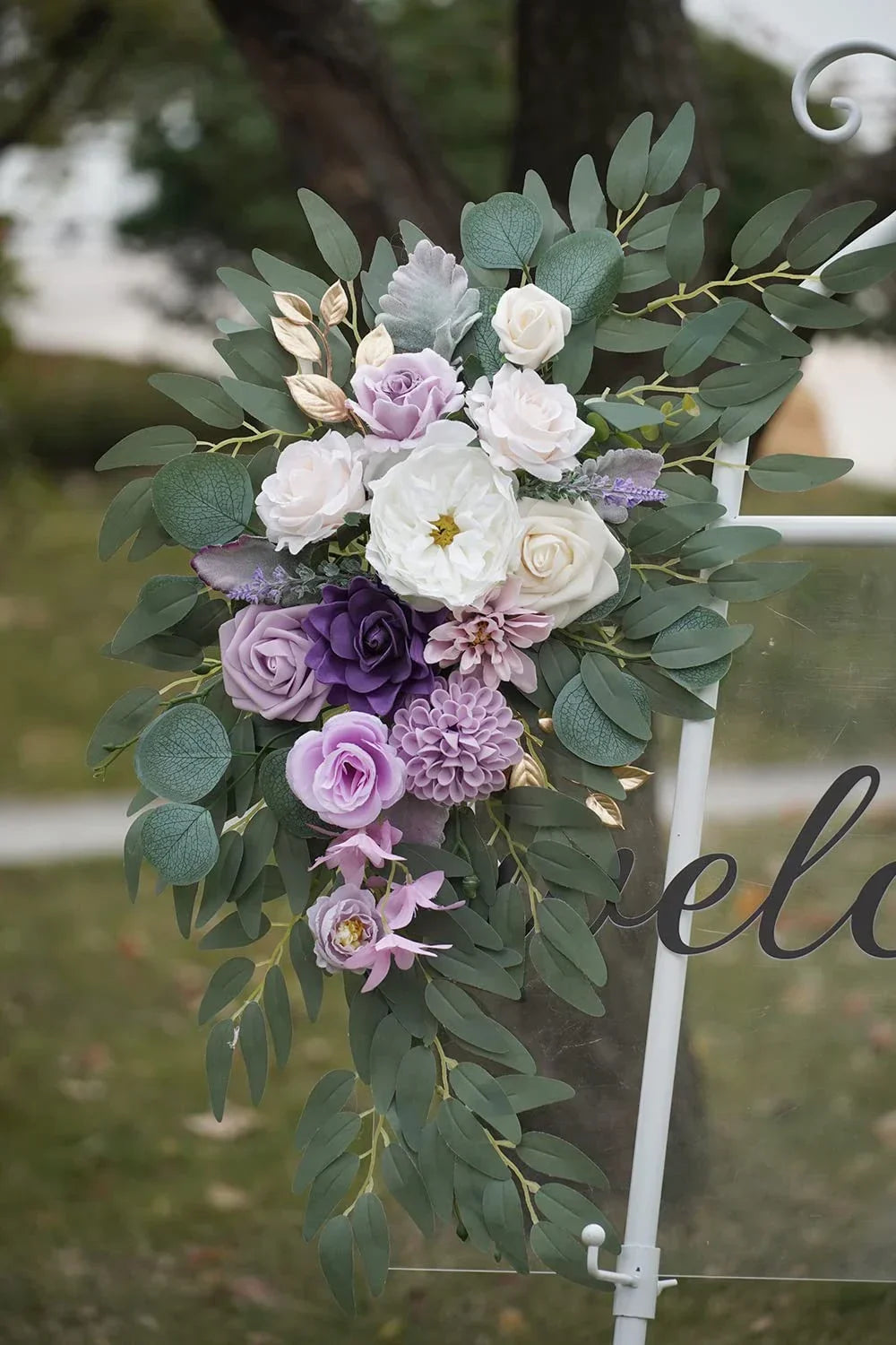 Romantic White Artificial Wedding Flowers Artificial Arch Flowers Artificial Wedding Arch Flowers Kit Wedding Welcome Sign Decor