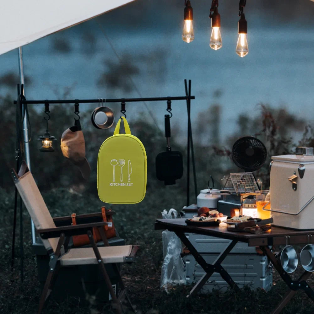 Portable outdoor cookware storage bag, outdoor camping kitchenware storage bag, tableware, picnic supplies,camping tools storage