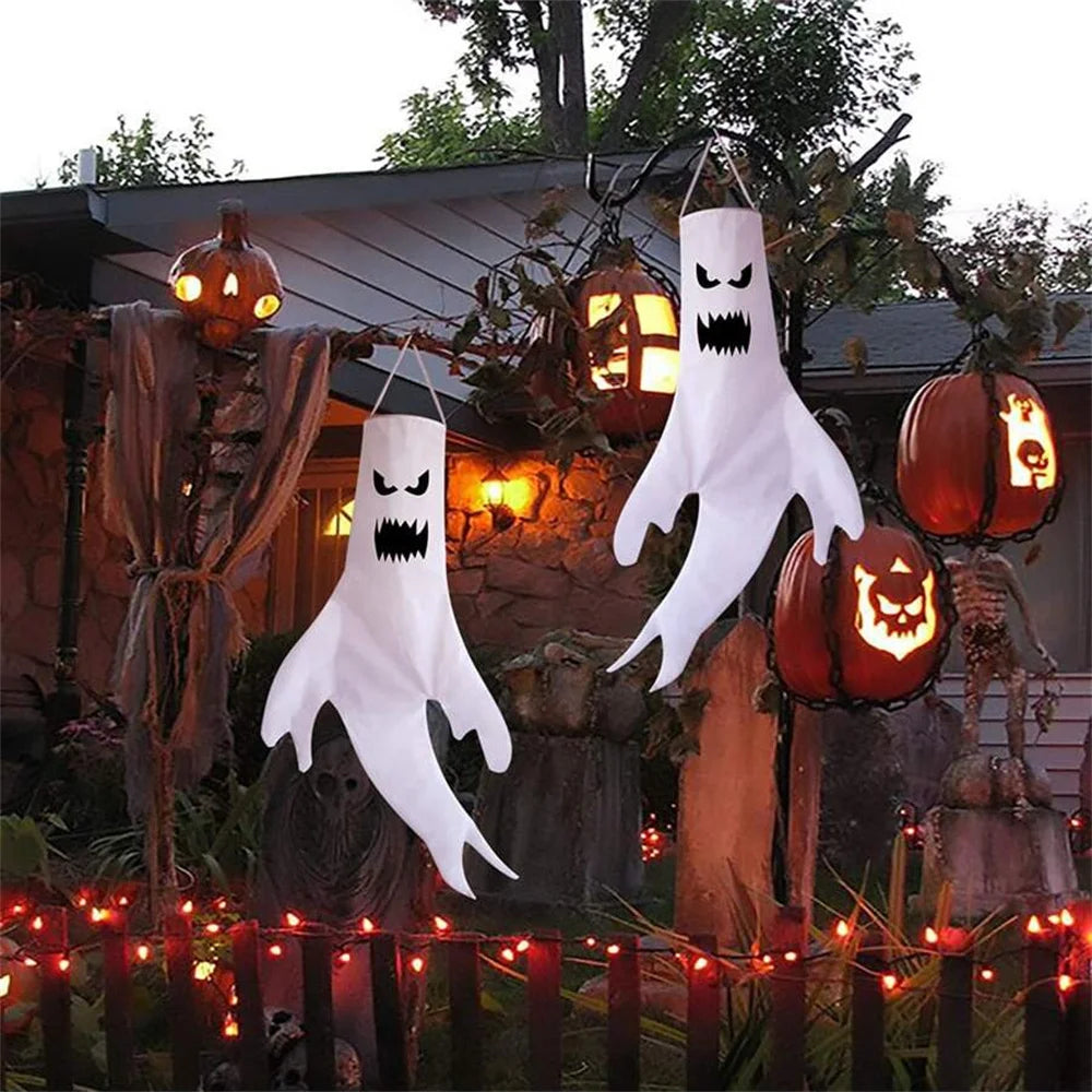 Halloween Ghost Hanging Decorations Spooky Indoor Outdoor Yard Flags Party Supplies Home Decoration Accessories