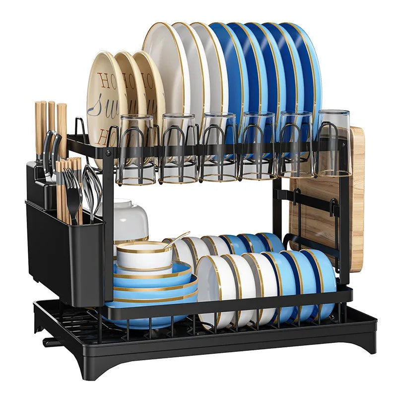 Kitchen Drainage Rack Dish Rack Dish Storage Household Chopsticks Knife and Fork Storage Rack Countertop Bowl Drying Shelf
