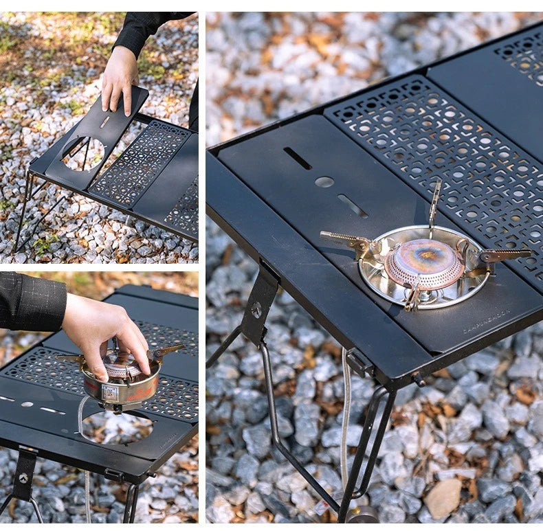 CAMPINGMOON Portable Camping IGT Korean Style Stove Unit Board Picnic Tea Table Multi-Purpose Middle Board for Outdoor Cooking