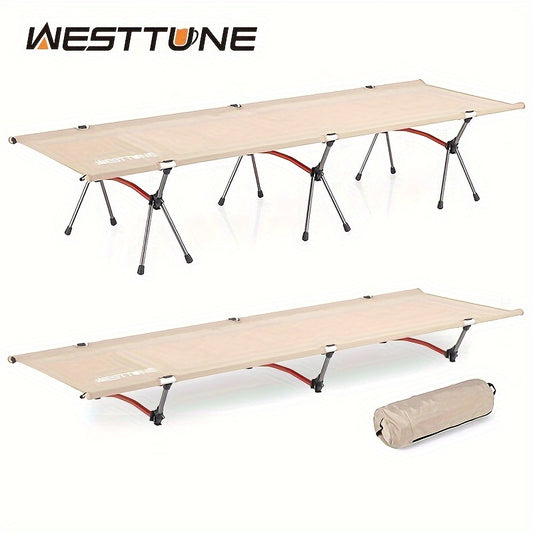 Westttune Thickened Portable Folding Camp Bed, Easy To Carry, Oxford Cloth And Scratch, Reinforced Aluminum Alloy Material Super Load-bearing, A Variety Of Colors, Suitable For Camping, Travel, Office Lunch Break, Home Emerge