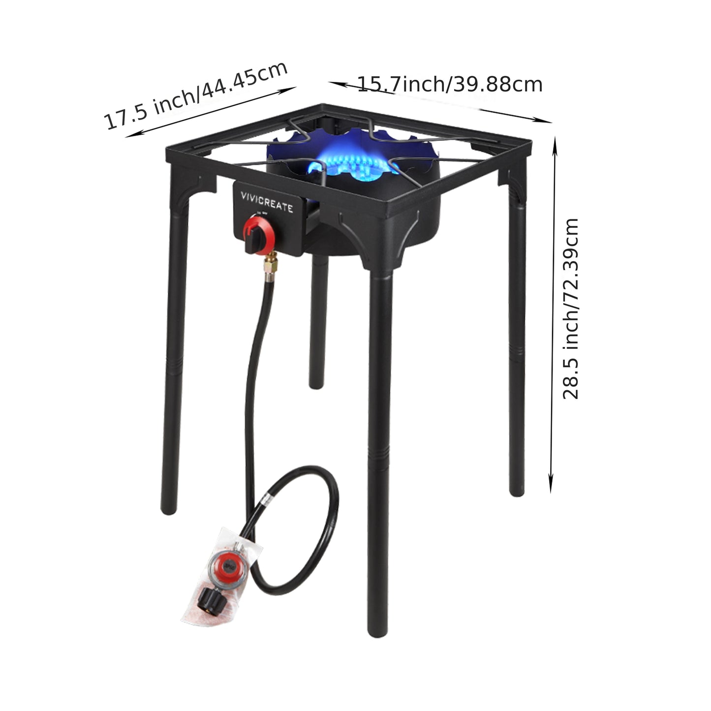 DR.CAMP Propane Gas Burner (1-2 Burners)with 20 PSIG High Pressure Regulator - Outdoor Camping Camp Garden BBQ Grill Stove Burner - Father'S Day Gift For Men