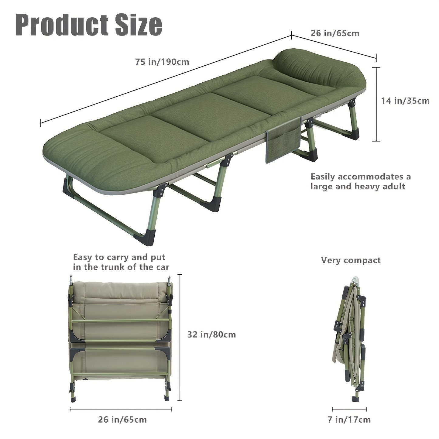 Sleeping Cots/Camping Cots For Adults-6 Adjustable Positions, Foldable Poldable Folding Cot With Blanket And Cover, Heavy Duty Strong Frame Cot Bed For Camp, Travel, Room, Office(900lbs Plank Support)