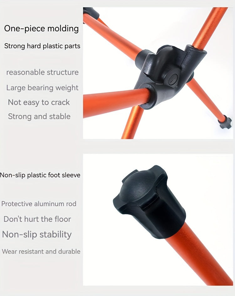 Fiberglass Frame Patio Furniture Set with Leather Table Top - Portable & Easy-to-Clean Reclining Camp Chair and Folding Table for Outdoor Use